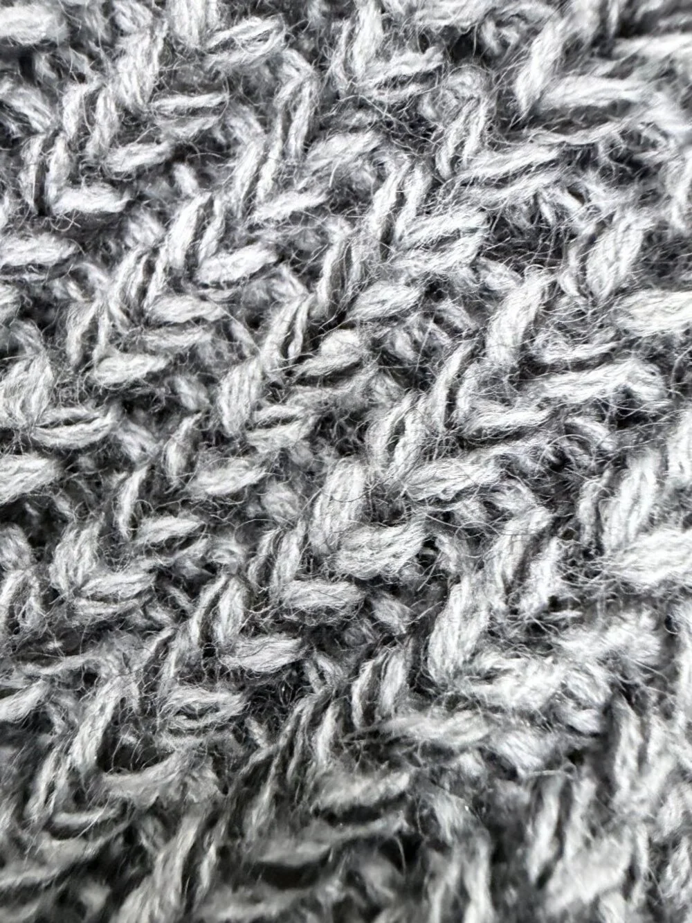 Chunky Knit Heather Gray Scarf White Heraldic Lion Embroidered Winter Unisex